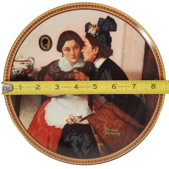 Vintage Norman Rockwell Collector Plate "Gossiping in the Alcove" 1983 - Picture 6 of 6